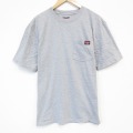 L★古着 ラングラー Wrangler 半袖 Tシャツ メンズ 無地 胸ポケット付き クルーネック グレー 霜降り 25sep05 中古