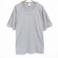 XL★古着 ラッセル 半袖 Tシャツ メンズ ステンシル 大きいサイズ クルーネック グレー 霜降り 25sep08 中古