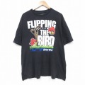 【20%OFF】XL★古着 半袖 Tシャツ メンズ ゲーム アングリーバード 大きいサイズ コットン クルーネック 黒 ブラック 25sep20 中古