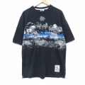 【20%OFF】XL★古着 半袖 Tシャツ メンズ 5ive Jungle 街 コットン クルーネック 黒 ブラック 25sep20 中古