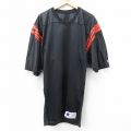 L★古着 チャンピオン Champion 半袖 ビンテージ フットボール Tシャツ メンズ 90年代 90s 無地 ロング丈 メッシュ地 USA製 黒他 ブラック 24may07 中古