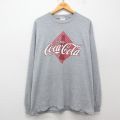 ヘインズ 00s 長袖Tシャツ コカコーラ グレー XL | 古着