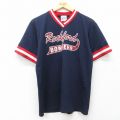 90s 半袖Tシャツ Rockland BOMBERS メッシュ地 ネイビー M | 古着