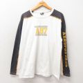 XL★古着 エアロポステール AEROPOSTALE 長袖 ビンテージ Tシャツ メンズ 00年代 00s コットン クルーネック カナダ製 白 ホワイト 25may17 中古