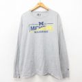 ラッセル 長袖Tシャツ ミシガンウルヴァリンズ グレー XL | 古着