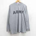 00s 長袖Tシャツ ミリタリー グレー XL | 古着