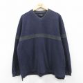エディーバウアー 00s 長袖Tシャツ Vネック ネイビー XL | 古着