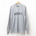 XL★古着 長袖 ビンテージ Tシャツ メンズ 00年代 00s ミリタリー アーミー ARMY リフレクター 大きいサイズ ロング丈 モックネック ハイネック USA製 グレー 霜降り 25jun06 中古