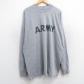 XL★古着 長袖 ビンテージ Tシャツ メンズ 00年代 00s ミリタリー アーミー ARMY リフレクター 大きいサイズ ロング丈 モックネック ハイネック USA製 グレー 霜降り 25jun09 中古