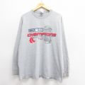 XL★古着 長袖 ビンテージ Tシャツ メンズ 00年代 00s MLB ボストンレッドソックス クルーネック グレー 霜降り メジャーリーグ ベースボール 野球 25jun24 中古