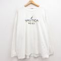 ノーティカ 長袖Tシャツ ビッグロゴ ホワイト XL | 古着