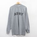 ロング丈長袖Tシャツ ミリタリー リフレクター グレー XL | 古着
