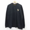 XL★古着 スターター STARTER 長袖 ビンテージ Tシャツ メンズ 00年代 00s NHL ピッツバーグペンギンズ コットン クルーネック 黒 ブラック アイスホッケー 25jul01 中古