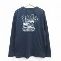 XL★古着 オールドネイビー OLD NAVY 長袖 Tシャツ メンズ 車 BIG AIS 大きいサイズ コットン クルーネック 黒 ブラック 25jul02 中古