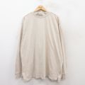 XL★古着 カーハート Carhartt 長袖 Tシャツ メンズ ワンポイントロゴ 大きいサイズ コットン モックネック ハイネック 薄ベージュ カーキ 25jul12 中古