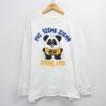 XL★古着 TULTEX 長袖 ビンテージ Tシャツ メンズ 90年代 90s パンダ SIGMA 大きいサイズ コットン クルーネック USA製 白 ホワイト 【spe】 25jul14 中古