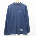 L★古着 ディスカス 長袖 ビンテージ Tシャツ メンズ 90年代 90s アラスカ コットン モックネック ハイネック USA製 紺 ネイビー 【spe】 25jul19 中古