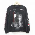 M★古着 長袖 Tシャツ メンズ 映画 ポエティックジャスティス トゥパック 2パック 2PAC コットン クルーネック 黒 ブラック 25jul22 中古