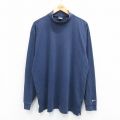 XL★古着 ナイキ NIKE ゴルフ 長袖 Tシャツ メンズ 無地 モックネック ハイネック 紺 ネイビー 25jul22 中古