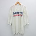 L★古着 7分袖 ビンテージ フットボール Tシャツ メンズ 80年代 80s PRODUCT アメリカ Vネック USA製 白 ホワイト 25jul26 中古 7分丈 七分丈 七分袖