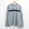 XL★古着 オールドネイビー OLD NAVY 長袖 ビンテージ Tシャツ メンズ 00年代 00s 無地 コットン クルーネック グレー 25jul28 中古