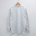 M★古着 長袖 ビンテージ Tシャツ メンズ 90年代 90s 無地 モックネック ハイネック USA製 薄グレー 霜降り 25jul28 中古