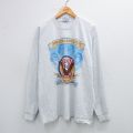 XL★古着 長袖 ビンテージ Tシャツ メンズ 00年代 00s トーマスジェファーソン コットン クルーネック USA製 薄グレー 霜降り 25jul28 中古
