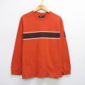 【50%OFF】XL★古着 アメリカンイーグル American Eagle 長袖 Tシャツ メンズ 8 コットン クルーネック オレンジ 25jul29 中古