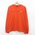 XL★古着 ノーティカ NAUTICA 長袖 ブランド Tシャツ メンズ ワンポイントロゴ 大きいサイズ コットン クルーネック オレンジ 25jul29 中古