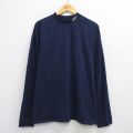 XL★古着 リーボック REEBOK 長袖 ビンテージ Tシャツ メンズ 00年代 00s NHL バッファローセイバーズ 大きいサイズ コットン モックネック ハイネック 紺 ネイビー アイスホッケー 25jul30 中古