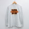 XL★古着 長袖 ビンテージ Tシャツ メンズ 90年代 90s DAD 刺繍 クルーネック USA製 薄グレー 霜降り 25aug02 中古