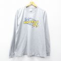 XL★古着 長袖 ビンテージ Tシャツ メンズ 00年代 00s NHL バッファローセイバーズ 大きいサイズ クルーネック 薄グレー 霜降り アイスホッケー 25aug04 中古