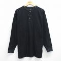 L★古着 レッドヘッド 長袖 ビンテージ Tシャツ メンズ 00年代 00s 無地 コットン ヘンリーネック 黒 ブラック 25aug06 中古