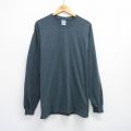 XL★古着 長袖 ビンテージ Tシャツ メンズ 00年代 00s 無地 大きいサイズ クルーネック 濃グレー 霜降り 【spe】 25aug06 中古