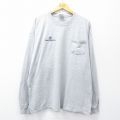 XL★古着 長袖 ビンテージ Tシャツ メンズ 00年代 00s DGA Builders 胸ポケット付き 大きいサイズ クルーネック グレー 霜降り 25aug06 中古