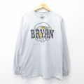 L★古着 ジャージーズ 長袖 ビンテージ Tシャツ メンズ 00年代 00s ブライアン クルーネック グレー 霜降り 25aug06 中古