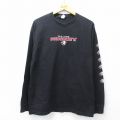 XL★古着 長袖 ビンテージ Tシャツ メンズ 90年代 90s NHL バッファローセイバーズ コットン クルーネック USA製 黒 ブラック アイスホッケー 25aug06 中古