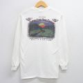 M★古着 ヘインズ Hanes 長袖 ビンテージ Tシャツ メンズ 00年代 00s バッファロークリークミュージック フェス コットン クルーネック 白 ホワイト 25aug06 中古