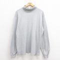 XL★古着 エルエルビーン LLBEAN 長袖 ビンテージ Tシャツ メンズ 80年代 80s 無地 大きいサイズ コットン タートルネック ハイネック グレー 25aug12 中古