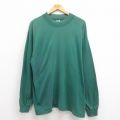 XL★古着 ギャップ GAP 長袖 ビンテージ Tシャツ メンズ 90年代 90s 無地 コットン クルーネック 緑 グリーン 25aug12 中古