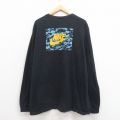 XL★古着 ナイキ NIKE 長袖 Tシャツ メンズ ビッグロゴ 大きいサイズ コットン クルーネック 黒 ブラック 25aug12 中古
