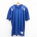 XL★古着 チャンピオン champion 半袖 ビンテージ フットボール Tシャツ メンズ 90年代 90s NFL ニューイングランドペイトリオッツ 大きいサイズ メッシュ地 Vネック 青 ブルー ユニフォーム ゲームシャツ アメフト スーパーボウル 【spe】 25aug13 中古