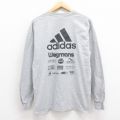 L★古着 アディダス adidas 長袖 ビンテージ Tシャツ メンズ 00年代 00s ビッグロゴ 企業広告 クルーネック グレー 霜降り 25aug13 中古