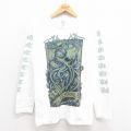 【50%OFF】S★古着 長袖 ロック バンド Tシャツ メンズ PSYCROPTIC コットン クルーネック 白 ホワイト 25aug18 中古