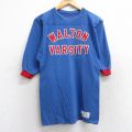 XS★古着 ラッセル 半袖 ビンテージ フットボール Tシャツ メンズ 70年代 70s WALTON VARSITY POOH 10 クルーネック USA製 青 ブルー 【spe】 25aug18 中古