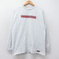 XL★古着 長袖 ビンテージ Tシャツ メンズ 90年代 90s UTAH コットン クルーネック USA製 薄グレー 霜降り 25aug20 中古