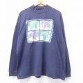 90s 長袖Tシャツ ネイビー XL | 古着