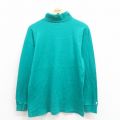 M★古着 チャンピオン champion 長袖 ビンテージ Tシャツ メンズ 90年代 90s H タートルネック ハイネック 青緑 25aug27 中古