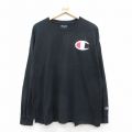 チャンピオン 長袖Tシャツ ワンポイント ブラック XL | 古着