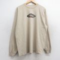 XL★古着 長袖 ビンテージ Tシャツ メンズ 90年代 90s PASSAGE コットン クルーネック USA製 ベージュ カーキ 25aug28 中古